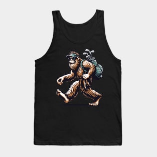 Funny Golf Novelty Sasquatch Bigfoot Golfing Tank Top